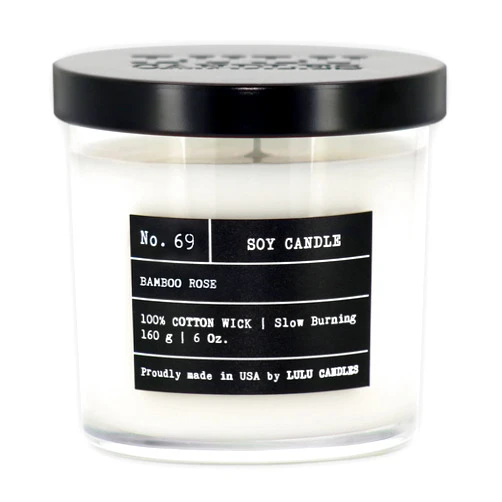 Lulu Candles | Bamboo Rose | Luxury Scented Soy Jar Candle | Hand Poured in The USA | Highly Scented & Long Lasting- 6 Oz.