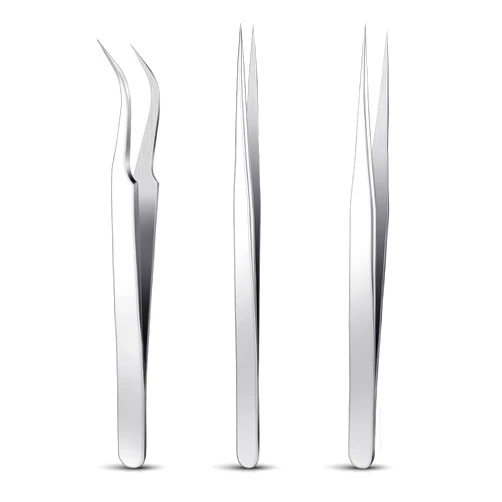 Mudder 3 Pieces Straight Pointed Tip Tweezers Isolating Tweezers Eyelash Extensions Tweezers Lash Tweezers Pointed Blackhead Remover Precision Eyebrow Splinter (Delicate Style, 5.51 x 5.31 x 4.8 Inch)