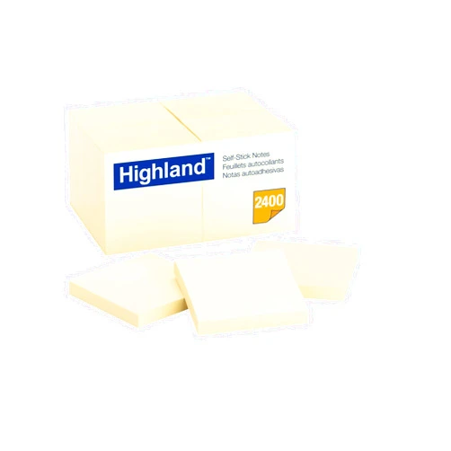 Highland Sticky Notes, 3 x 3 Inches, Yellow, Set of 24 (6549-24)