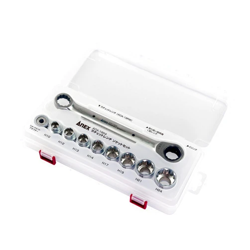 Anex Kenko Seisakusho AOA-19S4 Ratchet Wrench 19mm Socket Set