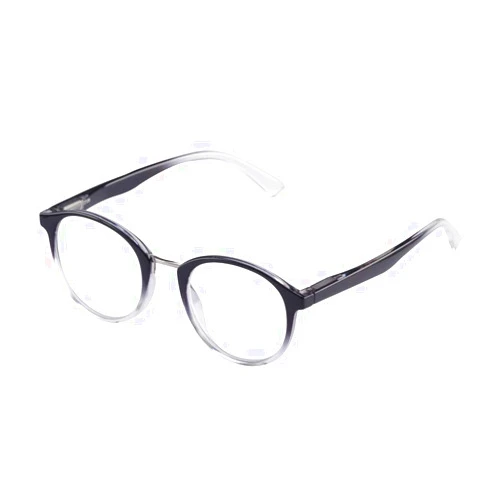 LINGAN Reading Glasses Round Computer Readers Clear Lens Glasses Spring Hinge for Men Women (Black and White, 3.00)