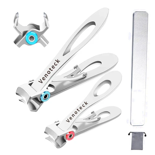 Venoteck Nail Clippers Set,Fingernail Toenail Clippers for Thick Nails,Nail Clipper for Adult Men Women Seniors