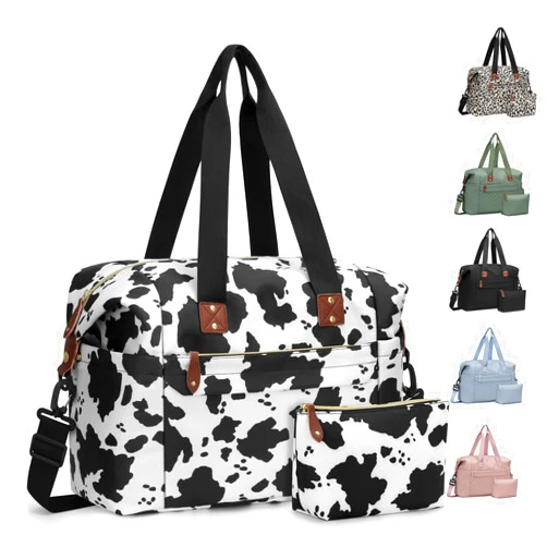 Pritent Travel Duffle Bag, Waterproof Weekender Overnight Hospital Bags for Women Men with Toiletry Bag Lightweight Carry on Personal Item Duffle Gym Bag for Travel, Airplanes, Sports