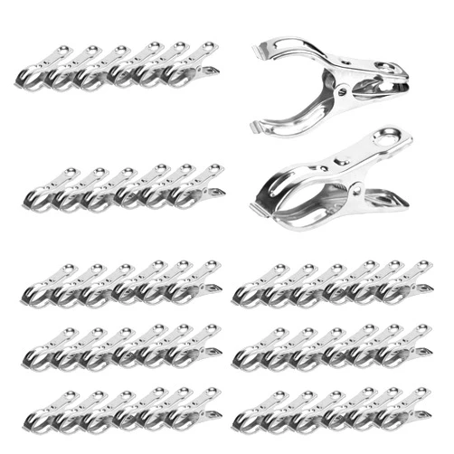 Karmiero 50 Pcs Garden Clips, 2.3 inch Greenhouse Clamps, Stainless Steel Greenhouse Clip for Netting, Heavy Duty Row Cover Clips with a Strong Grip for Shade Cloth or Plant Cover on Gardening Hoops karmiero