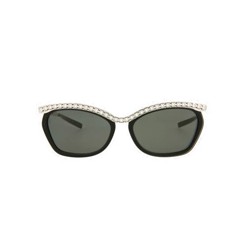 Gucci Round/Oval Sunglasses Black Silver Grey Luxury Eyewear Made In Italy Acetate Frame Designer Fashion for Everyday Luxury