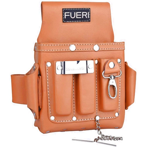 FUERI Professional 4 Pocket Electrician Tool Pouch Tool Bag Tool Kit | High Grade Premium Leather, Riveted Reinforcement Organizer Tool Holder | Carpenters Tool Pouch 4 Pockets