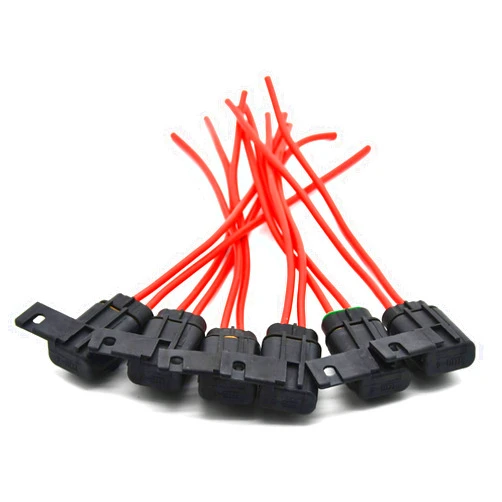 DPEI XUAN Automotive Marine Weatherproof Blade Style ATO, ATC Fuse Holder with Cover, 12 AWG, 30A, 6 Pack