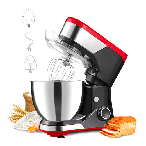 P'RICH Stand Mixer，8-Speed 600W Tilt-Head Electric Stand Mixer，3-In-1 Kitchen Mixer with Bowl, Dough Hook, Whisk and Beater, Food Mixer for Baking, Cake and Most Home Cooks,Red