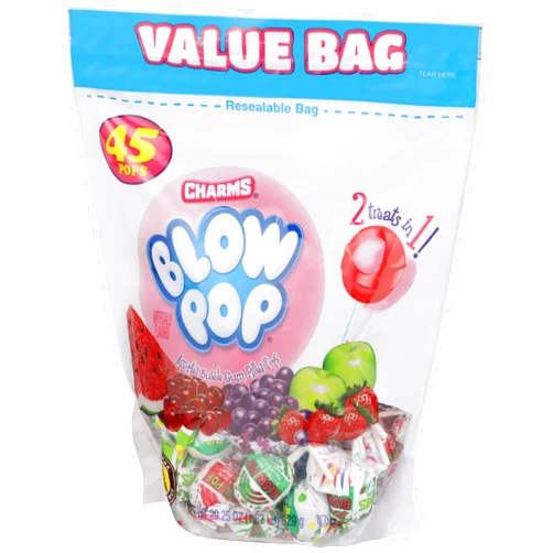 Tootsie Roll Charms Blow Pops, Assorted Flavors, 45 Count - 29.25 Ounce Bag (Packaging may vary)