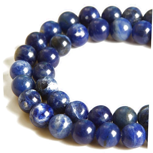 WHEAZIENS 45pcs 8mm Sodalite Beads Natural Gemstone Beads Round Loose Beads for Jewelry Making