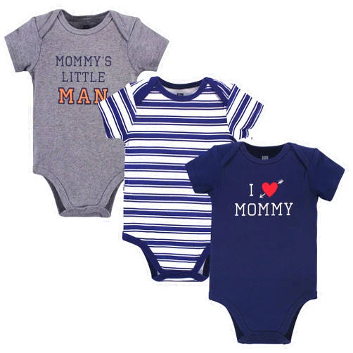 Hudson Baby Unisex Cotton Bodysuits, Boy Mommy, 6-9 Months