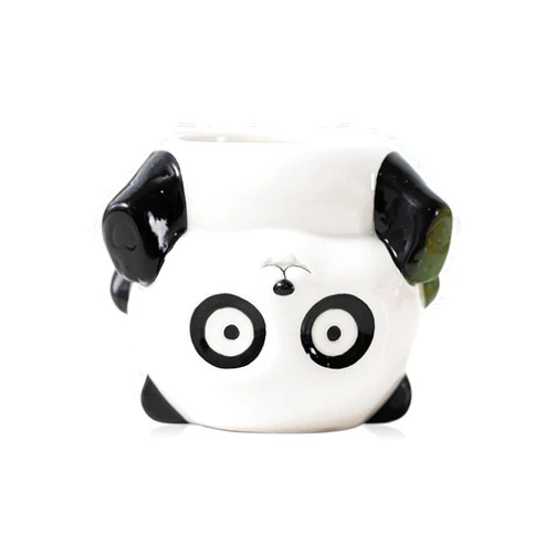 DIYOMR Cute Animal Planter Upside Down Ceramic Cartoon Succulent Pot Animals Shaped Small Flowerpot for Kid's Room Decoration Desktop Planting Ideas Creative Pen Holder - Plants Not Included (Panda)