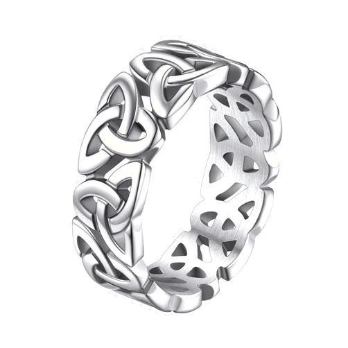 FaithHeart Celtic Knot Band Rings for Men Women, Stainless Steel/18K Gold Plated Viking Wedding Bands with Delicate Gift Packaging