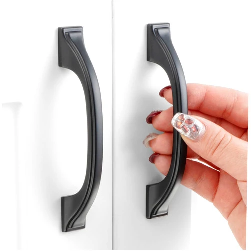 ASKANO 3 Inch Hole Centers, Black Arch Kitchen Cabinet Pull Handle ZP2409 | Pack of 10, Solid Hardware for Drawer, Dresser, Bathroom, Vanity, Furniture Door, Cupboard, Bedroom, 3