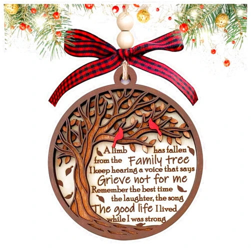 Boqon Cardinal Christmas Ornament - Memorial Gifts for Loved One in Heaven, Red Brid Memory or Remembrance Ornaments for Christmas Tree, in Loving Memory Decor, Sympathy or Condolence Gifts (fallen1)