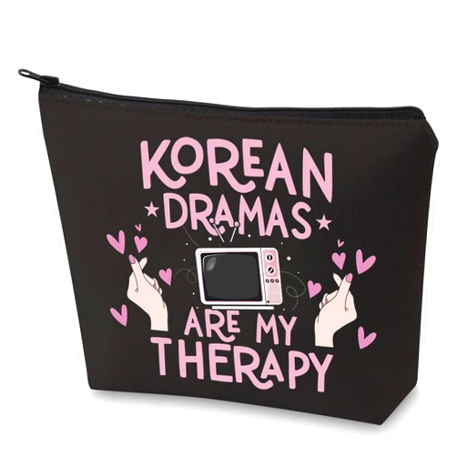 WZMPA Korean Drama Cosmetic Makeup Bag k-Drama Lover Gift Korean Dramas Are My Therapy k-Drama Zipper Pouch Bag For Women Girls (Korean Dramas BL)