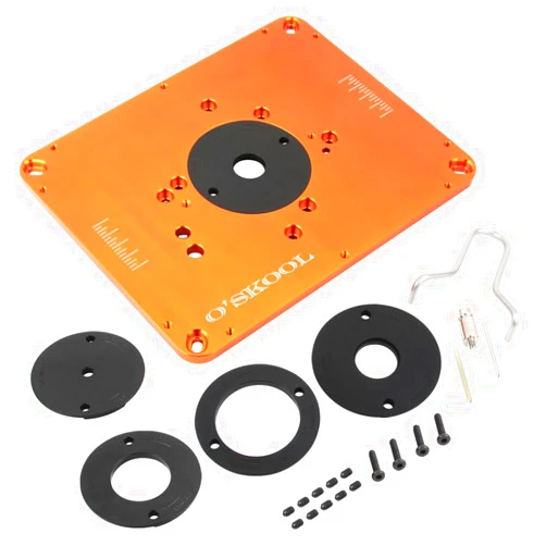 O'SKOOL Precision Aluminum Router Table Insert Plate, Router Templates With Pre-Drilled Adapt to Multiple Routers of Different Model