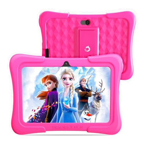 Dragon Touch Kids Tablets with 32GB Storage, 2GB RAM, 7 inch IPS HD Display, Android 12, Quad Core Processor, Parental Control, Kidoz Pre Installed with Kid-Proof Case, Wi-Fi only - Pink