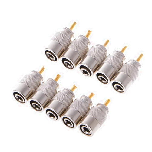 Ozeau 10 Pcs UHF PL-259 Male Solder RF Connector Plugs for RG8X Coaxial Coax Cable
