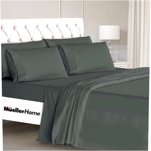 Mueller Ultratemp King Size Sheets Set, Super Soft 1800, 6 Piece, Deep Pocket up to 16