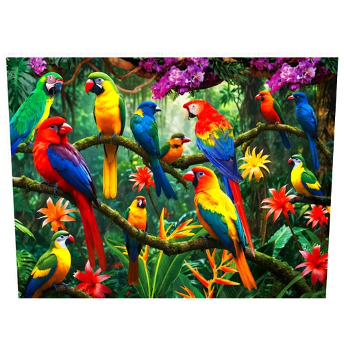 BenBen 1000 Piece Jigsaw Puzzle for Adults, Jungle Parrots, Puzzles with Letters on Back, Challenging Puzzle for Game Night Home Décor, 27.5” x 19.7”
