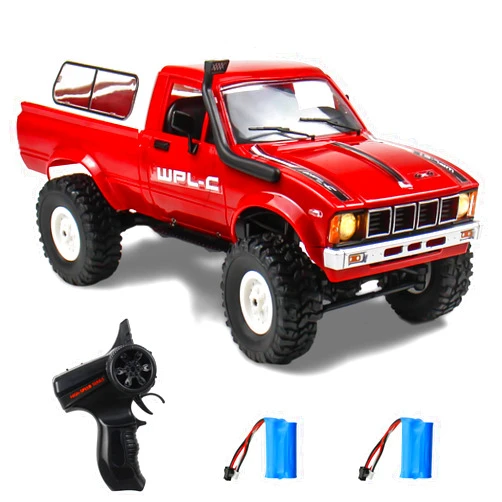 Losbenco RC Crawler 1/16 Scale RC Rock Crawler, WPL C24 All Terrain RC Car RTR 4x4 Off-Road Remote Control Trucks with LED Lights and Two Batteries for Kids and Adults