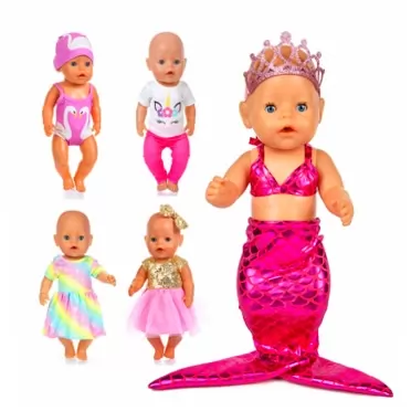 ya Baby Doll Clothes 14-16 Inch Dresses Outfits Pjs for 43cm New Born Baby Dolls, Baby Doll Accessories,15 Inch Bitty Baby Doll, American 18 Inch Girl Doll