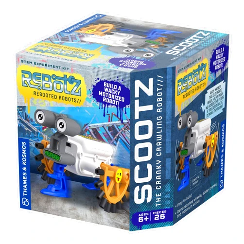 Thames & Kosmos ReBotz: Scootz – The Cranky Crawling Robot | Build a Wacky Motorized Robot! | Collect All 4 | Combine to Make New Robotic Creations | Great Stocking Stuffer, Easter Basket Goodie