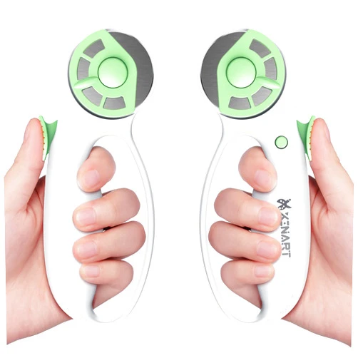 XINART 45mm Rotary Cutter for Fabric Safety Lock Ergonomic Classic Comfort Loop Fabric Small Rotary Cutter for Sewing Quilting Crafting (Extra 2pcs Replacement Blades Included)-Green