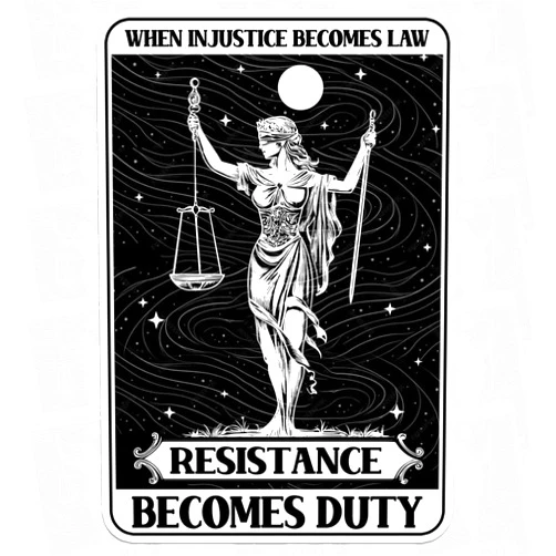 SANGAROM When Injustice Becomes Law Resistance Becomes Duty Sticker Feminist Activist Decal Waterproof Vinyl Decal for Water Bottles Tumbler Laptop Hard Hat Car Kindle Gifts for Girl Boy