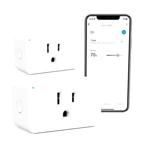 Eva's Light Zwave Dimmer Plug 800 Series 2 Pack, Dimmable Zwave Outlet Built-in Repeater Range Extender, Smart Dimmer Plug Need Z-Wave Hub Required, Compatible Smartthings, Alexa and More, FCC and ETL, 200W