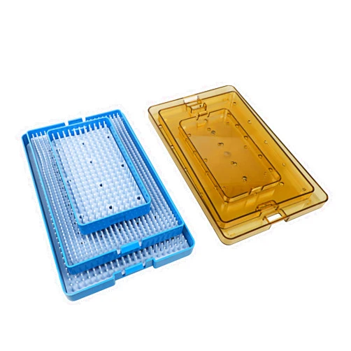 OUBO Plastic Autoclavable Instruments Storage Box S/M/L Size For Instruments Sterilization Tray Case with Silicone Mat (L SIZE)