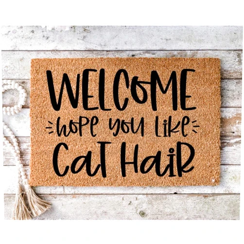 Histao Welcome Hope You Like Cat Hair, Funny Doormat, Housewarming Gift, Welcome Mat, Funny Door Mat, Closing Gift, Wedding Gift Home Kitchen Doormat Bedroom Doormat 16x24 Inch