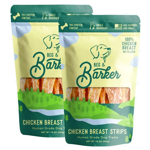 Beg & Barker Chicken Jerky for Dogs (10 Ounce, Pack of 2) - Dog Training Treats - Natural Dog Treats Made in The USA - Grain Free, Diabetic-Friendly, High Protein, Sugar-Free