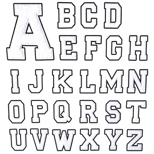 Geosar 26 Pieces Letter Patches Letterman Jacket Patches A to Z Iron on Letter Patches Chenille Sew on Letters Alphabet Patches 3.1 Inch Decorative Letter Appliques for DIY (Black, White)