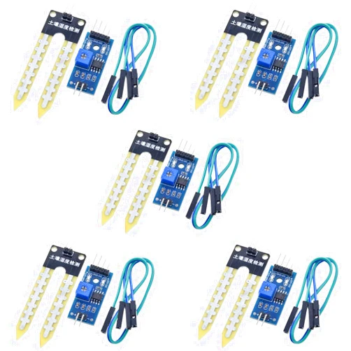 HiBCTR 5 Pieces of LM393 3.3V-5V Soil Moisture Detection Sensor, Soil Humidity Sensor,Soil Hygrometer for Arduino Automatic Watering Systems,Robots, and Smart Cars