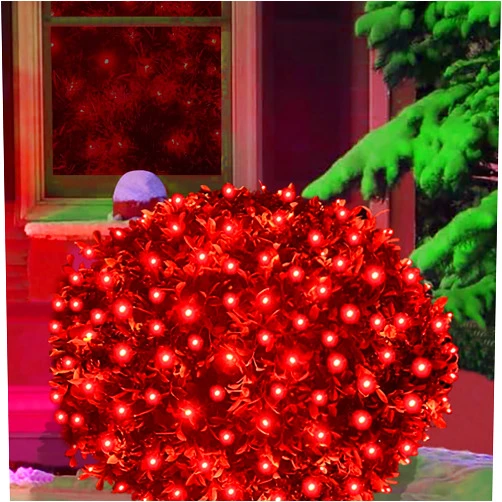 HISHINY LED Red Christmas Net Lights Outdoor,6ftx6ft 144LED Green Wire, Connectable Indoor Outdoor Bush Mesh Net Lights String for Halloween Christmas Party,Shrub,Yard,Tree（Red）