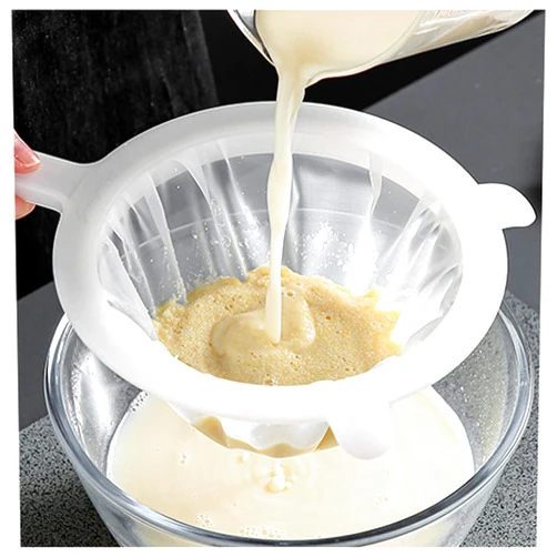 SYJINHUASY Kitchen Ultra-Fine Nylon Mesh Strainer Food Yogurt Mesh Sieve Plastic Mesh Colander with ​Handle Mini Brine Shrimp Separation Net for Filtering Juice Juice Milk Honey (80Mesh)