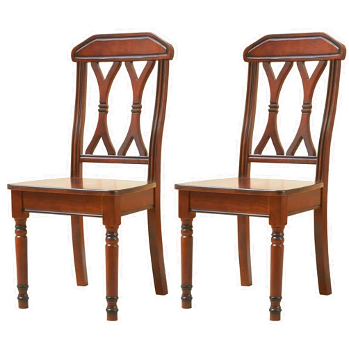 Bazinanka wooden dining chairs Set of 2,Wood chair for home kitchen,Dinning room,walnut Chairs of Vintage Country American for dining table,Wood Dining room Side Chairs (Walnut colour, 17.7