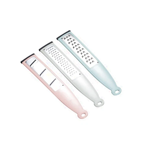 VOSAREA Handheld Cheese Grater Handle 3 Pcs Set Stainless Steel Rotating Vegetable Slicer for Kitchen