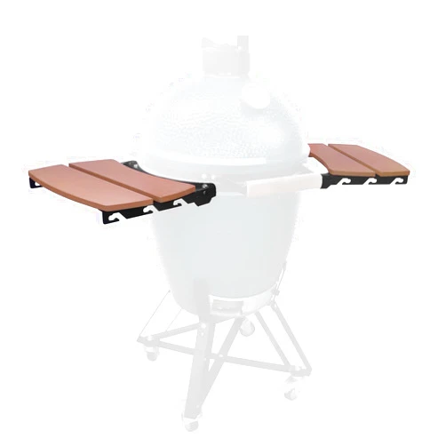 FIRELOOP 2 Slat Side Shelves for Large Big Green Egg Charcoal Grill Table for L Big Green Egg,New Upgrade Grill 2-Slat Side Shelves Table for Large Big Size Green Egg Charcoal Grill Accessories