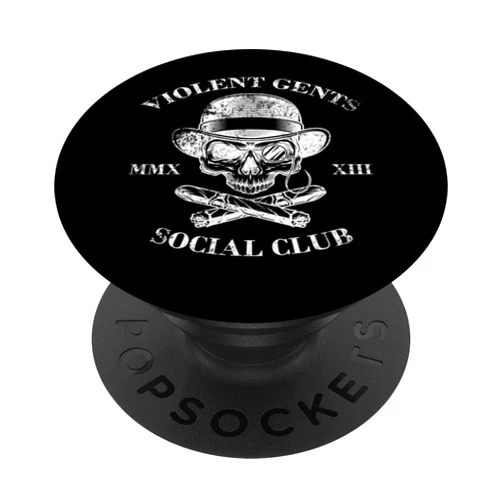 Visit The VIOLENT SOCIAL CLUB Apparel VIOLENT MEN GENTS SOCIAL CLUB MMXII Skull Cigar Bowler PopSockets Adhesive PopGrip