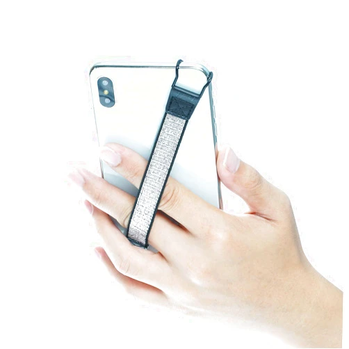 TFY Hand-Strap Holder Compatible with iPhone, Samsung & Huawei - 14 Pro Max / 14 Plus / 13 Pro / 12 / Xs/XR/X / 8 Plus / 7 and other smartphones -Silver