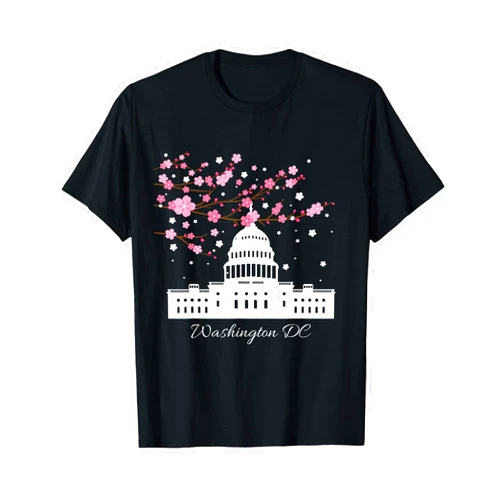 Washington DC Cherry Blossom Designs Washington DC Capitol Building Cherry Blossoms T Shirt T-Shirt