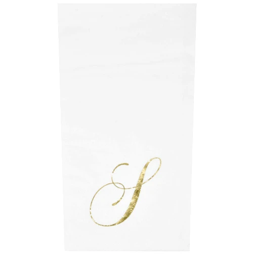 Gift Boutique 100 Gold Monogram Guest Napkins Letter S Disposable Paper Pack Elegant Metallic Golden Foil Dinner Hand Napkin for Bathroom Powder Room Wedding Holiday Baby Shower Decorative Towels
