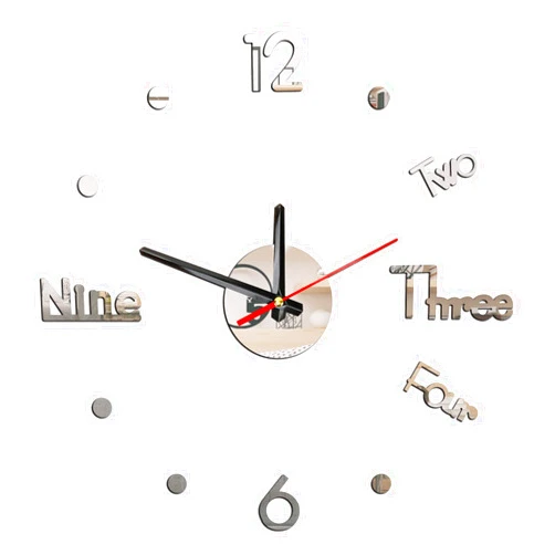 JUPSK 15 Inch Wall Clock for Living Room Decor Frameless DIY Large Wall Clock for Bedroom/Living Room/Kitchen Battery Operated,Non Ticking