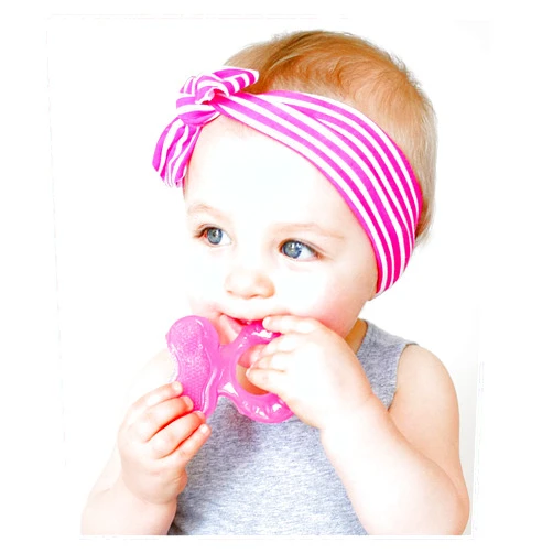 Nuby Silicone Teethe-EEZ Teether with Bristles Includes Hygienic Case, Pink