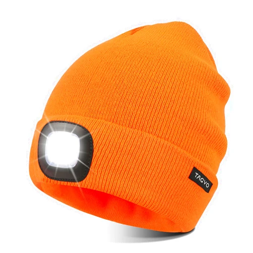 TAGVO Unisex Beanie with The Light, USB Rechargeable LED Caps, Flashlight Hat Headlamp Beanie Gifts for Dad Father Husband