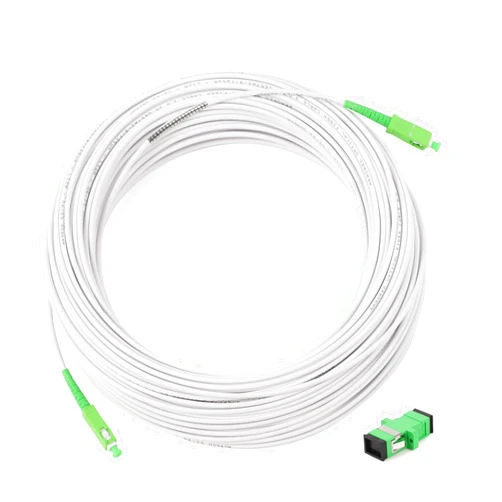 Zerci 30 m (98.4 ft) Armored Network Fibre Optic Cable SC/APC to SC/APC OS2 Simplex Single Mode 9/125μm LSZH FTTH 3.0mm Patch Cord Fiber Cables with Adapter Coupler