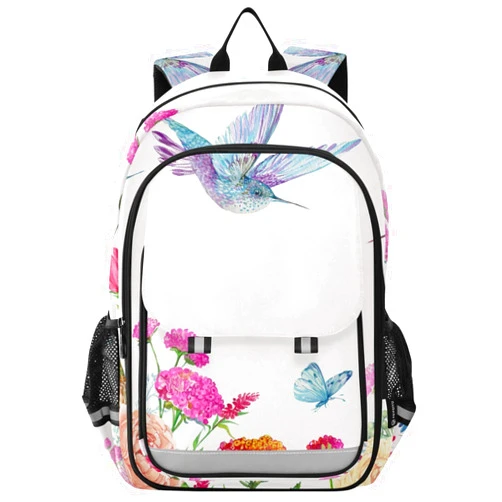ALAZA Hummingbirds in Flowers and Flight Laptop Backpack Purse for Women BookBags 17 inch School Bags Men Boys Girls Travel Casual Daypack
